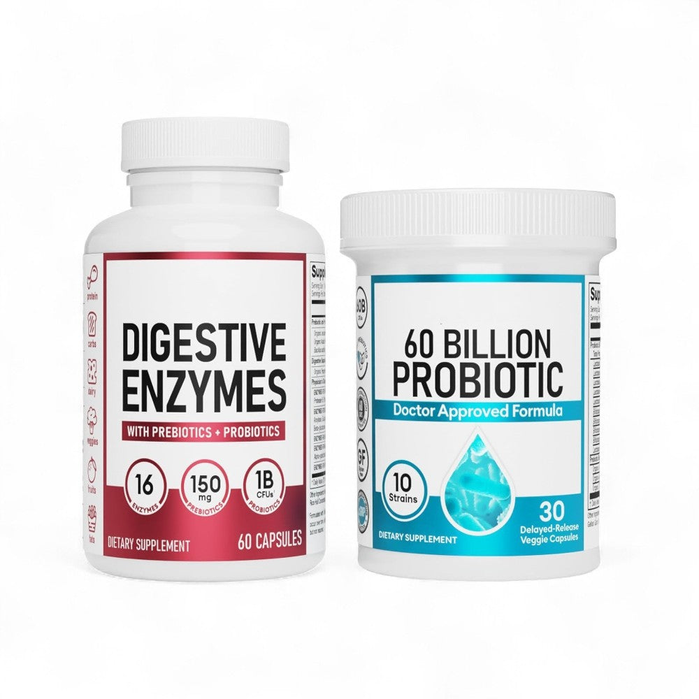Digestive Enzyme Probiotic Capsules Two Bottles of suit -30 60 Capsules