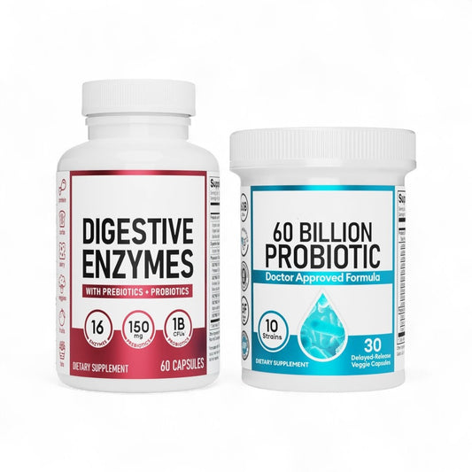 Digestive Enzyme Probiotic Capsules Two Bottles of suit -30 60 Capsules