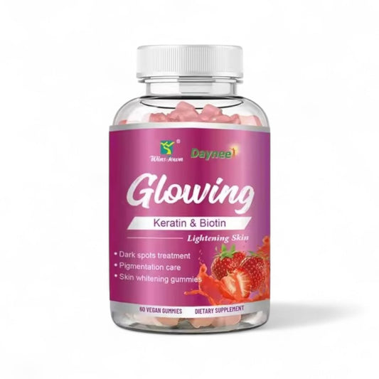 Glowing Gummies Keratin & Biotin Lightening Skin 60 Tablets/Bottle